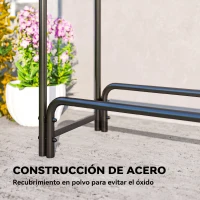 Outsunny Leñero de 1 m³ Regulable con Toldo Impermeable de PE y Metal 300x36x99 cm Negro y Verde Oscuro(m-6)