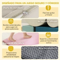 AIYAPLAY Juego de 5 Bloques de Espuma para Niños Bloques de Psicomotricidad Infantil con Base Antideslizante Funda Extraíble(m-5)