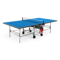 Table tennis de table - SPONETA - S3-47 e - Pliable - Usage extérieur - Demi-plateau relevable - Gris et bleu(m-5)