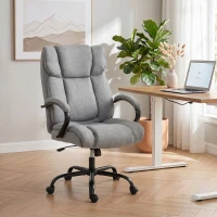 Vinsetto Ergonomische bureaustoel comfortabel kantoorstoel groot formaat, zwart(m-2)
