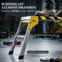 HOMCOM Inklapbare aluminium werkbank met handgreep, antislip, 150 kg, 110 x 32 x 50 cm(m-4)