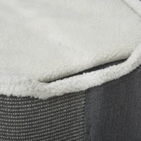 PawHut Tonneau à Gratter pour Chat 3 Niveaux en Peluche et Sisal, 3 Zones, 2 Grands Trous Interconnectés, 40x40x74cm, Gris(m-9)