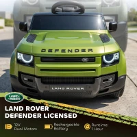 AIYAPLAY Land Rover Licensed 12V Kids Ride on Car with Remote, Suspension, Slow Start, 3 Speeds, Lights, Music, Horn, Green(m-4)