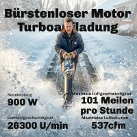 Outsunny Akku-Laubbläser 20V Kabellos Laubbläser mit 2x4.0Ah Akku & Ladegerät Turbo-Boost 162,7 km/h Blasgeschwindigkeit(m-4)