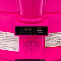 AIYAPLAY Scooter électrique enfant Vespa 6 V dim. 107L x 47l x 73H cm Musique MP3 Port USB Phare 2 roues d'entraînement - Rose(m-12)