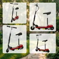 HOMCOM Powered Powered Scooter Ride-On, with Brakes, Adjustable Seat, Adjustable Handlebars, Red(m-9)