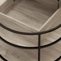 HOMCOM Ronde koffietafel met opklapbaar tafelblad, opbergruimte, zijplanken, stalen frame, salontafel, Eik(m-10)