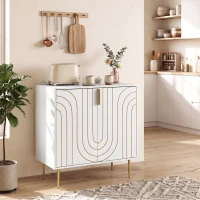 HOMCOM Modern Kitchen Cupboard, Storage Cabinet with 2 Doors, Adjustable Shelf and Metal Legs, White(m-8)