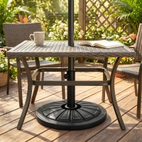 Outsunny Bază Rotundă pentru Umbrelă Ø43cm, 13kg din Ciment pentru Stâlpi de 38mm și 48mm, Negru(m-8)