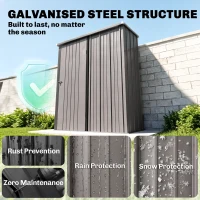Outsunny 5.3 x 3.1ft Corrugated Steel Garden Shed - Light Grey(m-4)