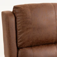 HOMCOM Sillón Relax Reclinable Manual Tapizado en Cuero Sintético Instalación Rápida Reposapiés Acolchado Grueso Marrón(m-11)