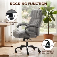 Vinsetto Ergonomische bureaustoel comfortabel kantoorstoel groot formaat, zwart(m-6)