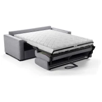 Canapé convertible express - MARIUS - Tissu Gris clair - matelas 14cm - 190 x 100 x 87 cm(m-1)