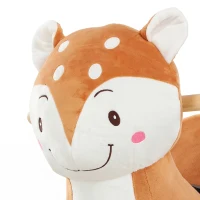 AIYAPLAY Cheval à bascule cerf en peluche avec sons d'animaux, ceinture de sécurité et butées anti-basculement, marron(m-9)