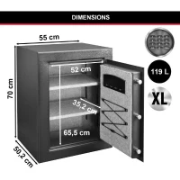 Coffre-Fort Haute Sécurité a Combinaison Électronique XL 119 Litres - Master Lock T8-331ML(m-4)