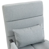 HOMCOM Sillón Cama Plegable 3 en 1 Tapizado en Lino Respaldo Ajustable Almohada con Funda Lavable 67x73x96 cm Gris Claro(m-10)