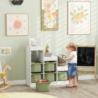 AIYAPLAY Toy Storage Organiser, Three-Layer Kids Toy Storage Units, with Removable Bins, for Ages 3-8 Years, Green(m-2)