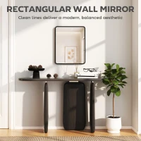 HOMCOM Rectangular Wall Mirror with HD Glass - Black(m-4)