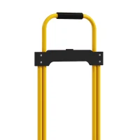 HOMCOM Carretilla Plegable con Mango Telescópico Ajustable Carga 60 kg Carretilla de Mano con Ruedas para Garaje Amarillo(m-6)