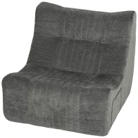 HOMCOM Canapé Paresseux Chaise de Sol à Silhouette Papillon avec Poches Latérales, sans Assemblage, 80x90x76cm, Gris Châtaigne(m-18)