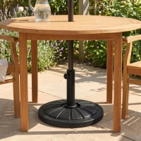Outsunny Bază Rotundă pentru Umbrelă Ø43cm, 13kg din Ciment pentru Stâlpi de 38mm și 48mm, Negru(m-7)
