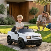 AIYAPLAY Land Rover Licensed 12V Kids Ride on Car with Remote, Suspension, Slow Start, 3 Speeds, Lights, Music, Horn, White(m-2)