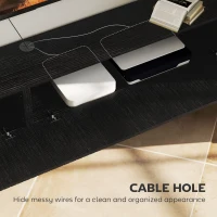 HOMCOM 180cm Floating TV Stand, Wall Mount TV Unit with Cable Management Hole, Fits up to 72" TV, Black(m-6)