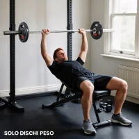 SPORTNOW Set di Dischi Pesi 2x15 kg con Foro da 5 cm e 3 Impugnature, Acciaio con Rivestimento in Plastica, Nero(m-7)