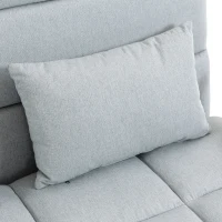 HOMCOM Sofá Cama 2 Plazas Convertible 3 en 1 Tapizado en Lino con Respaldo Ajustable Click-Clack Gris Claro(m-10)