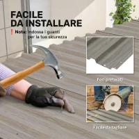 Outsunny Set 12 Pannelli di Ricambio 129x45 cm per Casette da Giardino in Acciaio Zincato Grigio(m-5)