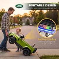 AIYAPLAY Land Rover Licensed 12V Kids Ride on Car with Remote, Suspension, Slow Start, 3 Speeds, Lights, Music, Horn, Green(m-6)