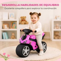 AIYAPLAY Bicicleta sin Pedales Moto Correpasillos con Música y Ruedas Extra Anchas para Niños y Niñas de 18 a 36 Meses Rosa(m-8)