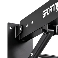 SPORTNOW Pull Up Bar Wall Mounted Chin Up Bar with Folding Design, 3 Hooks for Resistance Bands, Supports up to 120 kg, Black(m-11)