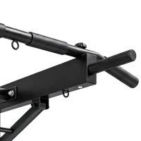 SPORTNOW Pull Up Bar Wall Mounted Chin Up Bar with Folding Design, 3 Hooks for Resistance Bands, Supports up to 120 kg, Black(m-10)