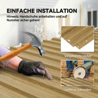 Outsunny 12 Stück Trapezblech 129x45cm 7m² Verzinkt Dachblech 0,25 mm Wetterfest Profilblech Naturholz(m-5)