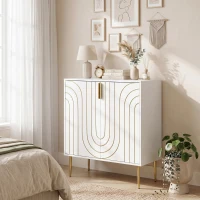 HOMCOM Modern Kitchen Cupboard, Storage Cabinet with 2 Doors, Adjustable Shelf and Metal Legs, White(m-9)