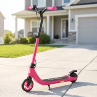 HOMCOM Electric Scooter for Kids 6+, Foldable E Scooter, Up to 8 KM/H, Maximum Range 6 KM, Adjustable Height, Pink(m-8)