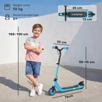 HOMCOM Electric Scooter for Kids 6+, Foldable E Scooter, Up to 8 KM/H, Maximum Range 6 KM, Adjustable Height, Blue(m-3)