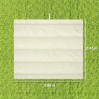 Outsunny Telo Pergola per Esterni Anti UV in Poliestere Bianco Crema con 8 Fori di Drenaggio, 286x245 cm(m-3)