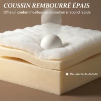 HOMCOM Canapé Convertible 2 Places, Canapé-Lit en Chenille 190cm, Dossier Rabattable, Assise et Accoudoirs Larges, Beige(m-5)