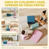 AIYAPLAY Juego de 5 Bloques de Espuma para Niños Bloques de Psicomotricidad Infantil con Base Antideslizante Funda Extraíble(m-7)