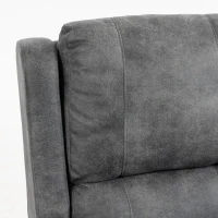 HOMCOM Sillón Relax Reclinable Manual Tapizado en Cuero Sintético Instalación Rápida Reposapiés Acolchado Grueso Gris(m-11)