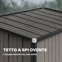 Outsunny Casetta da Giardino in Acciaio Porta Attrezzi con Catenaccio, 161.5x94.5x196cm, Grigio Chiaro(m-5)