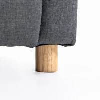 HOMCOM Sillón Relax Reclinable Manual Tapizado en Lino Instalación Rápida Reposapiés Acolchado Grueso y Patas de Madera Gris(m-12)
