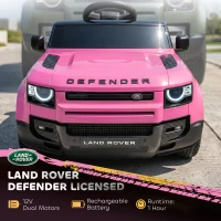 AIYAPLAY Land Rover Licensed 12V Kids Ride on Car with Remote, Suspension, Slow Start, 3 Speeds, Lights, Music, Horn, Pink(m-4)