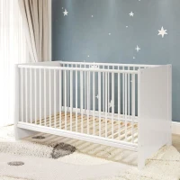 Chambre bébé Trio : Lit 70 x 140 cm + Commode a langer + Armoire OLIVIA - Blanc - TREND TEAM(m-6)