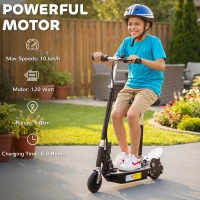 HOMCOM Foldable Powered Scooter with Adjustable Handle, Brake, Black(m-4)