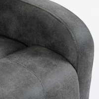 HOMCOM Sillón Relax Reclinable Manual Tapizado en Cuero Sintético Instalación Rápida Reposapiés Acolchado Grueso Gris(m-10)