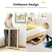PawHut Vrijstaand huisdierpoortje, hondenhek met deur, 4 panelen, voor hal, trap, deurkozijn, MDF, staal(m-6)