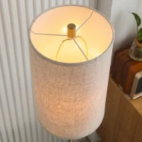 HOMCOM Lampada da Terra con Interruttore a Catena, Paralume in Lino e Base in Acciaio, Attacco E27, Oro e Crema(m-7)